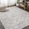 JONATHAN Y MOH300A-8 Asilah Moroccan Modern Diamond Indoor Farmhouse Area-Rug Bohemian Minimalistic Geometric Easy-Cleaning Bedroom Kitchen Living Room Non Shedding, 8 X 10, Light Gray