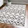 JONATHAN Y MOH412A-4 Caimari Moroccan Diamond Shag Indoor Area-Rug, Bohemian, Contemporary, Shags Easy-Cleaning,Bedroom,Kitchen,Living Room,Non Shedding, White/Gray, 4 X 6