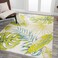 JONATHAN Y LUX100A-4 Monstera Tropical Leaves Indoor -Area Rug, Coastal, Floral, Bohemian Easy-Cleaning,Bedroom,Kitchen,Living Room,Non Shedding, Ivory/Green, 4 X 6