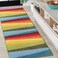 JONATHAN Y DZC101A-28 Prism Geometric Striped Indoor Area Rug, Kids &amp; Novelty, Modern, Coastal, Bedroom, Kitchen, Living Room, Easy-Cleaning, Non-Shedding, 2 X 8, Orange/Green/Blue