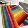 JONATHAN Y DZC102A-8 Retro Rainbow Contemporary Stripe Area Rug, Kids &amp; Novelty, Casual, Geometric, Contemporary for Living Room, Dining Room, Bedroom, Kitchen, Multi, 8 X 10