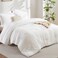 CozyLux Queen Bed in a Bag White Seersucker Comforter Set with Sheets 7-Pieces All Season Bedding Sets with Comforter, Pillow Sham, Flat Sheet, Fitted Sheet and Pillowcase