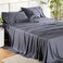 Bedsure Queen Sheet Set, Cooling Sheets for Queen Size Bed Set, Rayon Derived from Bamboo, Breathable &amp; Soft Deep Pocket Up to 16 Inches, Hotel Luxury Silky Bedding, Bedsheet &amp; Pillowcases, Dark Grey