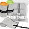 Acteon New Microfiber Quick Dry Gym Towel, Silver ION Odor-Free Mega Absorbent Fiber, Fast Drying, Men &amp; Women Small Workout Gear for Body Sweat, Beach, Working Out, Camping, Travel Towel
