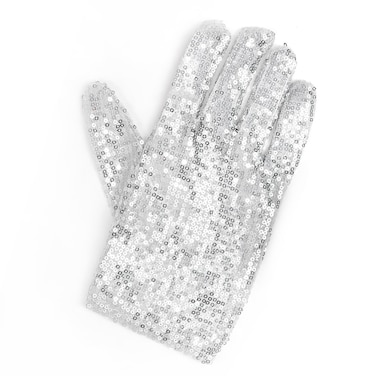 Skeleteen MJ Sequin Glove - White Right Handed Glove Costume Accessory - 1 Piece