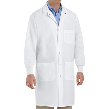 Red Kap unisex adult Specialized Cuffed With 3 Front Pockets Medical Lab Coat, White, Medium US