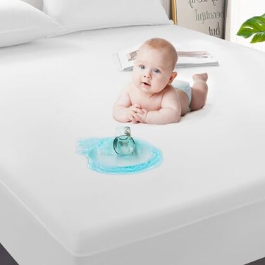 GRT 2 Pack 100% Waterproof Mattress Protector Twin Size, Breathable &amp; Noiseless Waterproof Mattress Cover Fitted Deep Pocket from 5" to 19", Smooth Washable Twin Bed Protector - Vinyl Free