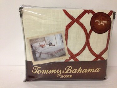 Tommy Bahama Embroidered Trellis Duvet - King Crimson Red One Size