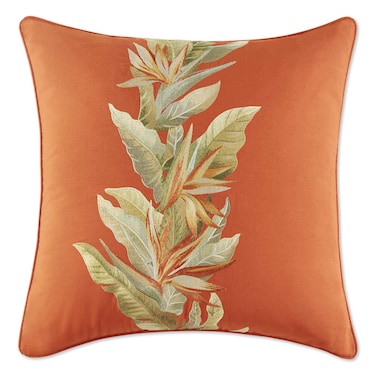 Tommy Bahama - Throw Pillow, Soft Cotton Bedding, Stylish Tropical Home Decor (Birds of Paradise Orange, 20" x 20")
