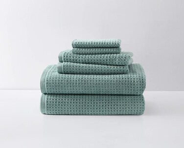 Tommy Bahama - Bath Towels Set, Highly Absorbent Cotton Bathroom Decor, Low Linting &amp; Fade Resistant, Oeko-Tex Certified (Nothern Pacific Bay Blue, 6 Piece)