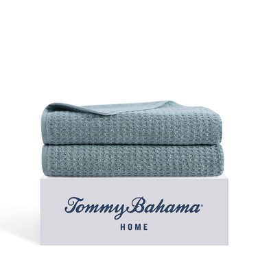 Tommy Bahama- Bath Sheet Set, Highly Absorbent Cotton Bathroom Decor, Low Linting &amp; Fade Resistant, Oeko-Tex Certified (Northern Pacific Turquoise, 2 Piece)