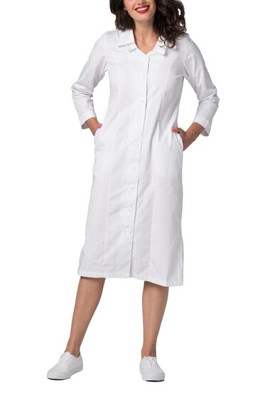 Adar Uniforms, Universal Scrub Dress for Women - Embroided Collar Dress - 2801 - White - 18