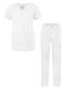 Adar Uniforms Universal Women's Scrub Set Snap Front Top and Multi Pocket Scrub Pants - 906 - White - 3X