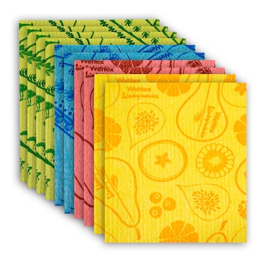 Wettex The Original 10 Pack Swedish Dishcloth for Kitchen - Eco Friendly Reusable Paper Towels - Assorted Dish Cloths for Washing Dishes