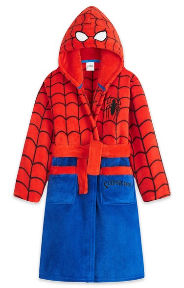 Marvel Boys Dressing Gown, Fluffy Dressing Gown (7-8 Years, Red/Blue)