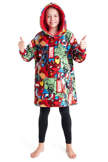 Marvel Iron Man Blanket Hoodie for Kids Cozy Fleece Avengers Wearable Blanket (Multi)