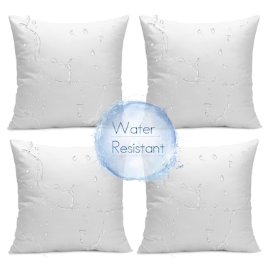 Ashler Outdoor Pillows, 18 x 18 Pillow Inserts Set of 4, Waterproof Throw Pillow Inserts Hypoallergenic Pillow for Patio, Water Resistant Indoor Outdoor Decorative