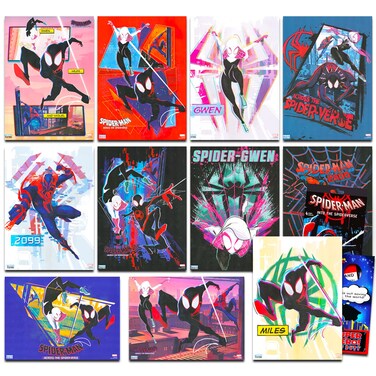 Marvel Spiderman Across the Spider-Verse Poster Book - Bundle Includes 12 Spiderman Posters, Stickers, More (Spiderman Superhero Room Decor)