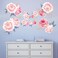 decalmile 16 Pink Rose Wall Stickers Removable Flower Wall Decals Bedroom Living Room Wall Art Decor