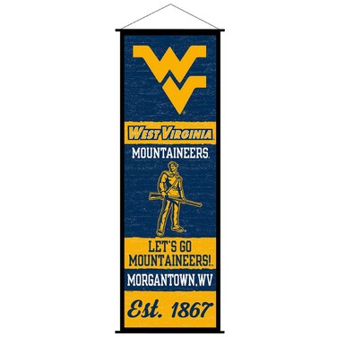West Virginia Mountaineers Banner and Scroll Sign
