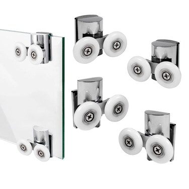 KAFENDA Zinc Alloy Shower Door Runners 23mm Twin Shower Door Rollers 2top 2bottom 4pcs