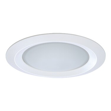 Halo 5150WH E26 Series Recessed Lighting Self Flanged Shower Trim with Frosted Glass Lens, 5", White