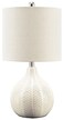 Signature Design by Ashley Rainermen 20" Modern Herringbone Ceramic Table Lamp, Off White