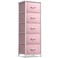 Sorbus Fabric Dresser for Kids Bedroom - Chest of 5 Drawers, Tall Storage Tower, Clothing Organizer, for Closet, for Playroom, for Nursery, Steel Frame, Fabric Bins - Wood Handle (Pink)