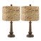 JONATHAN Y JYL4052A-SET2 Leona 21.25" Rustic Farmhouse Handwoven Rattan/Resin LED Table Lamp Southwestern, Style, Bohemian, Traditional, Living Room, Dining Room, Bedroom, Brown Wood Finish (Set of 2)