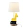 JONATHAN Y JYL6311A Sahara 17.5" Mid-Century Vintage Iron/Resin Giraffe LED Kids' Table Lamp with Phone Stand and USB Charging Port Eclectic, Vintage, Coastal, Classic, Living Room, Bedroom, Yellow
