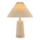 JONATHAN Y JYL1146A Arvid 20.5" Rustic Scandinavian Resin/Iron Lighthouse LED Table Lamp with Pleated Shade, Beige Wood Finish, for Bedroom, Living Room, Entry Console