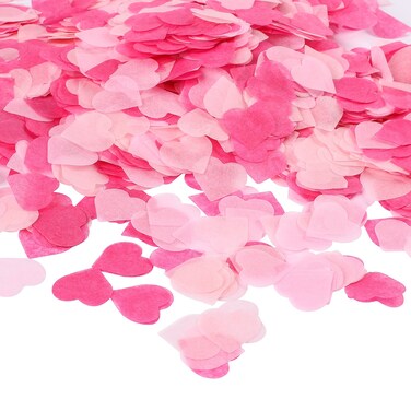 Whaline Valentine's Day 1 Inch Heart Paper Confetti Tissue Confetti 6000 Pieces confetti Party Table Decorations for Balloon, Wedding, Holiday, Birthday