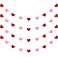 Whaline 4 Pack Heart Garland Valentine's Day Bunting Banners String for Wedding, Party, Bridal Shower, Engagement, Home Decorations, 12 Meter