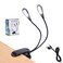Music Stand Light, 1/2/4/10 Pack Clip on LED Book Lights, USB and AAA Battery Operated, Reading Lamp in Bed, 4 Brightness Levels, Ideal for Musician, Piano Player, Kids, Travel (Dual Arm)
