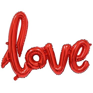 Large Red LOVE Foil Balloons Banner,42 Inch Mylar Foil Letters Balloons Reusable Ecofriendly for Wedding Bridal Shower Anniversary Engagement Party Decorations Supplies