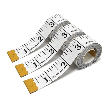 3 Pack Soft Measuring Tape for Body,Double Scale Fabric Craft Tape Measure Sewing Tailor Cloth Flexible Ruler for Weight Loss 60 inch/150cm,White