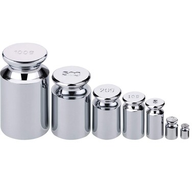 7 PCS Calibration Weights, Scale Weight Set 1g 2g 5g 10g 20g 50g 100g, Carbon Steel Small Weight for Digital Scale, Gram Scale Balance, Jewelry Scale (Silver)
