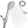 Detachable Handheld Shower Head with Hose - High pressure 5 Functions Showerheads Hand Held Shower Heads,Extra Long 4.7 ft. Stainless Steel Hose and Holder.