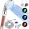 FASTRAS LED Shower Head with Handheld, High Pressure Shower Head with Hose, Holder &amp; PTFE Tape etc, 3 Water Temperature-Controlled Water Saving Filtered Shower Head for Dry Hair&amp; Skin