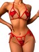 EASYLONGJEE Sexy Lingerie Set for Women Naughty for Sex, 2 Piece Exotic Cute Lingerie Set Teddy Christmas Valentines Day Lingerie, Red
