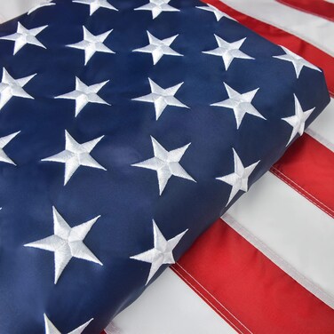 American Flag 4x6 FT, US Flags Made in USA High Wind with Embroidered Stars, Sewn Stripes, Brass Grommets, Durable USA Flag Outdoor Outside
