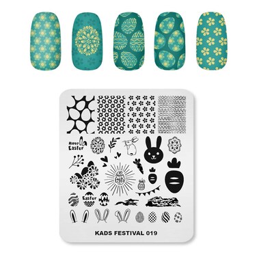 KADS Nail Stamping Plate Easter Nail Art Stamp Template DIY Image Template Manicure Stamping Plate Stencil Tools (FE019)