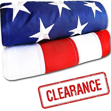 American Flag - Heavy-Duty US Flag - Embroidered Stars - Reinforced Nylon USA Flag Built for Outdoors - Sewn Stripes - UV Protection - Brass Grommets (3x5 ft)