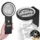30X 40X Magnifying Glass with Light and Stand, Large Lighted Magnifying Glass 18 LED Illuminated Handheld Magnifier for Reading Close Work Coins Jewelry Macular Degeneration (Black)