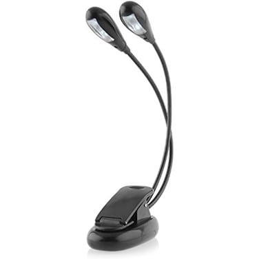 Soarun Music Stand Light/Led Book Reading Light/USB and Battery Operated Light/Portable Lights for Piano Travel E-Reader &amp; Bed Headboard-Eye Friendly with Dual Arms
