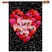Akeydeco Valentine's Day Flag,28x40 Inch Valentine's Heart Garden Flag Valentine Flags for Your Valentine's Day Decoration