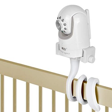 Baby Monitor Mount Camera Shelf Compatible with Infant Optics DXR 8 &amp; DXR-8 Pro and Most Other Baby Monitors,Universal Baby Camera Holder,Attaches to Crib Cot Shelves or Furniture (White)