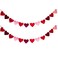 48Pcs Heart Garland Banner for Valentines Day Decorations Red Pink Heart Felt Banners Garland for Fireplace, Anniversary, Wedding, Engagement Party Home Decor