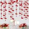 pinkblume Valentines Day Party Decoration Red Heart Garland Metallic Glitter Hanging Heart Streamer Banner for Anniversary Mother's Day Engagement Wedding Bridal Shower Bachelorette Hen Party Supplies