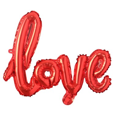 Foil Aluminum Helium Balloon Anniversary Wedding Valentines day Propose Happy Wedding marriage Decoration letter love Balloon (Medium Love Red)